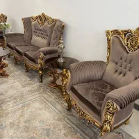 مبل استیل ۹ نفره با میز ناهارخوری ۸ نفره