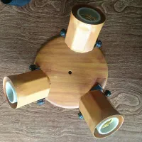 سینی سه شعله طرح چوبی جنس آلمینیوم و آویز فنری