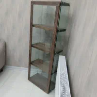بوفه چوبی دو طرف شیشه کاملا نو