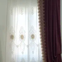 فروش ۲ عدد پرده و کنار پرده والن