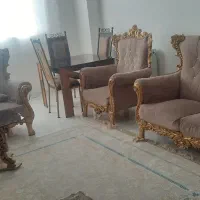 فروش فروری مبل ۷نفره و میز ناهارخوری ۴نفره فرفورژه