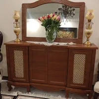 ست آینه کنسول و میز تلویزیون فندقی