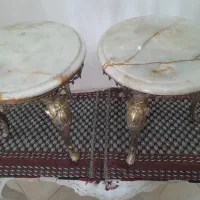 یک جفت میز عسلی همراه با سنگ مرمر