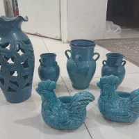 تعدادی دکوری سفالی ابی