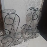 استند گل فلزی مشکی