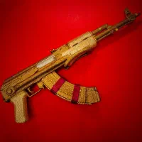 تفنگ دکوری کلکسیونی فول نگین کریستال کلاشینکف AK47