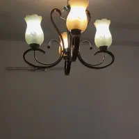 لوستر چهارشاخه چوبی