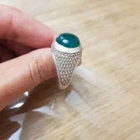 انگشتر عقیق سبز مهردار