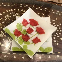 کاسه بشقاب خارجی شیشه ای با طرح گل