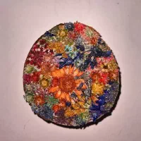 دیوارکوب چوبی و سفالی تزیین با گل ، نقاشی و ..