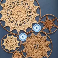 دیوارکوب دست باف ماندالا و قلاب بافی