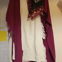 ست پانچو با شلوار و شال