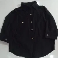 شومیز مشکی کتان پنبه خنک نو