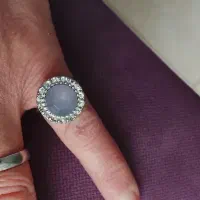 انگشتر سنگ امازونیت اصل نقره