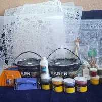 وسایل مورد نیاز تابلو دکوراتیو خمیرسرامیک وشابلون