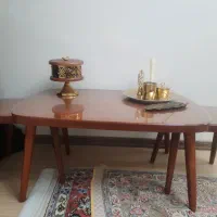 میز وسط مبل بهمراه دو میز عسلی  جنس چوب در حد نو