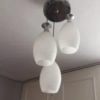 لوستر آویز سه شاخه صفحه استیل