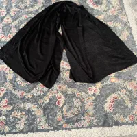 شال مشکی  مجلسی حاشیه کارشده جنس ژاکارد