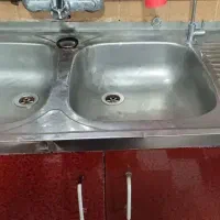 سینک ظرفشویی دوقلو به همراه سیفون