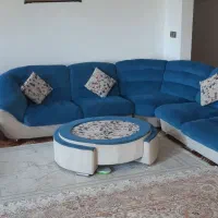 فروش مبل ال و تک نفره ی چرخان و میز جلومبلی
