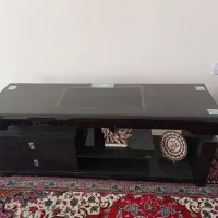 میز تلویزیون شیشه ای و چوبی