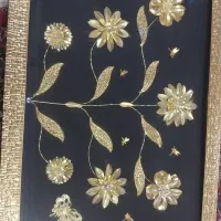 تابلو گل طلایی