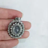 پلاک زیبا گردنبند نقره ۹۲۵ سنگ دُر نجف اصل