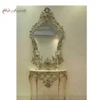 کنسول آینه و شمعدان برنجی