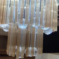 لوستر شیشه ای لامپ.ال ای دی .آویزی