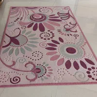 فرش ماشینی طرح گل برجسته