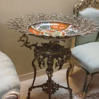 ظروف میوه کنارسالنی بسیار فاخروزیبا برنجی آنتیک