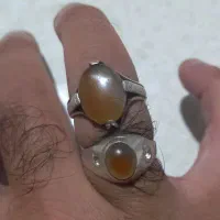 دوعدد عقیق اصل نقره