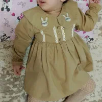 سارافون کتان کِرم قهوه‌ای