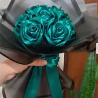 دسته‌ گل روبانی