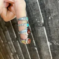 انگشتر عقیق فیروزه زمرد