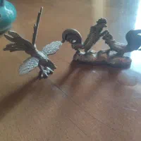 مجسمه مرغ و خروس برنجی رو میزی