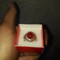 انگشتر نقره کار دست عقیق سرخ