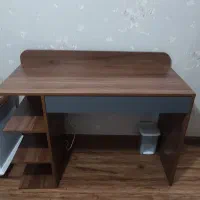 میز تحریر طوسی و چوبی
