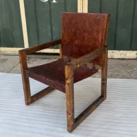 مبل چوب و چرم طبیعی