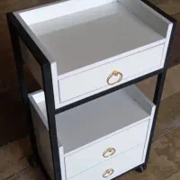ترولی چوب فلز.کشودار.چرخ دار