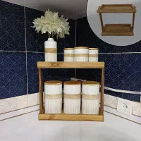 استندابزار آشپزی مدل چوبی دوطبقه