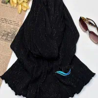 شال مشکی  برشکا لمه دار