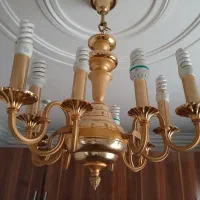 لوستر ۱۲ شاخه تمام برنج آب‌طلا