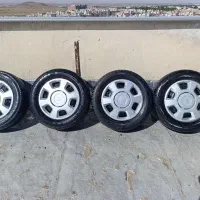 چهار حلقه رینگ لاستیک پژو با قالپاق ۸۰ درصد