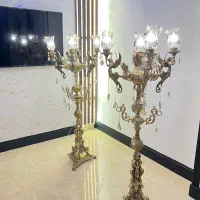 آباژور ایستاده برنجی  ساعت کنارسالنی چلچراغ فرشته