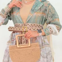 پیراهن جلو دکمه کمربنددار