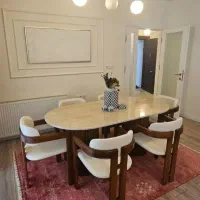 ارغوان میز نهارخوری با صندلی پرومکس حصیری منبتی