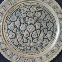 عدد سینی مسی قلم زنی  دیواری نو نو نو