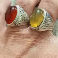 ۲ تا کهنه کلکسیونی عقیق جزع و عقیق سرخ یمن