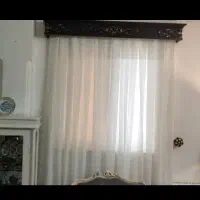 پرده حریر پلیسه با زیر پرده